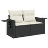 vidaXL 5 Piece Garden Sofa Set with Cushions Black Poly Rattan