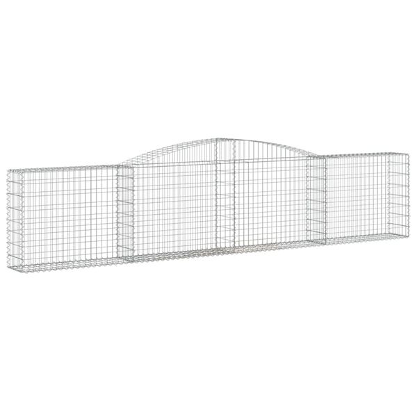vidaXL Arched Gabion Baskets 4 pcs 400x30x80/100 cm Galvanised Iron