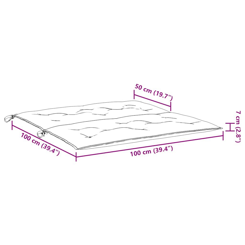 vidaXL Garden Bench Cushion Taupe 100x(50+50)x7cm Oxford Fabric
