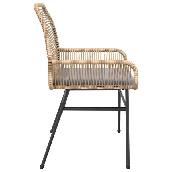 vidaXL Garden Chairs 2 pcs with Cushions Brown Poly Rattan