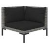 vidaXL 12 Piece Garden Lounge Set with Cushions Poly Rattan Dark Grey