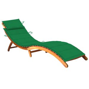 vidaXL Garden Sun Lounger with Cushion Solid Acacia Wood