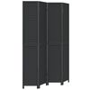 vidaXL Room Divider&nbsp;4 Panels Black Solid Wood Paulownia