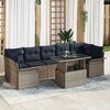 vidaXL Garden Sofa Set with Cushion 8 pcs Grey Poly Rattan
