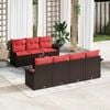 vidaXL 8 Piece Garden Sofa Set with Cushions Brown Poly Rattan