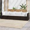 vidaXL 4 Piece Garden Lounge Set with Cushions Brown Poly Rattan