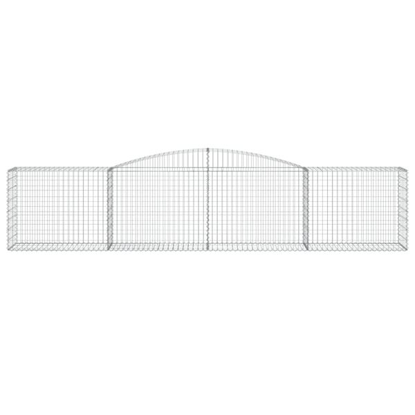 vidaXL Arched Gabion Basket 400x50x80/100 cm Galvanised Iron