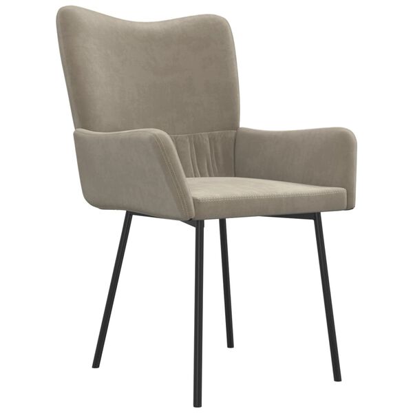 vidaXL Dining Chairs 2 pcs Light Grey Velvet