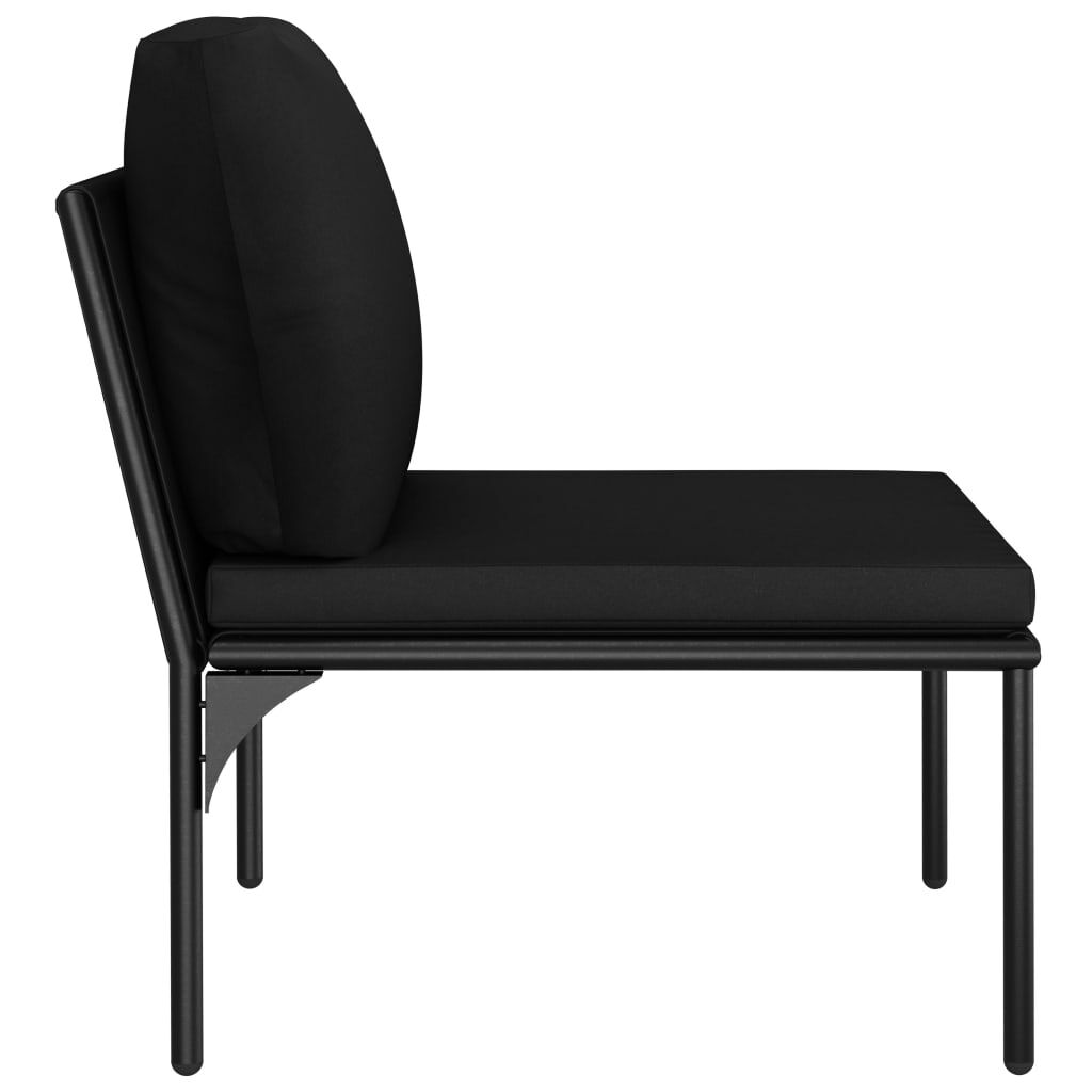 vidaXL 5 Piece Garden Lounge Set with Cushions Black PVC