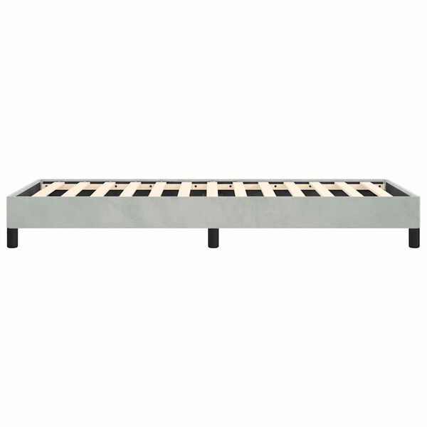 vidaXL Bed Frame without Mattress Light Grey 100x203 cm Twin XL Velvet