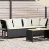 vidaXL Garden Sofa with Cushions Black Poly Rattan