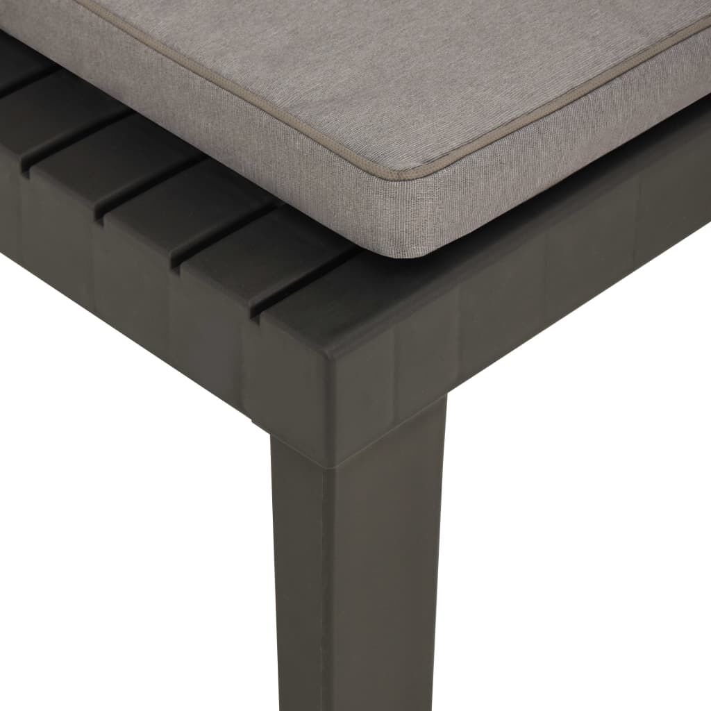 vidaXL Garden Lounge Chair with Cushion Plastic Grey