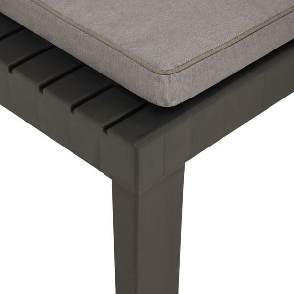 vidaXL Garden Lounge Chair with Cushion Plastic Grey