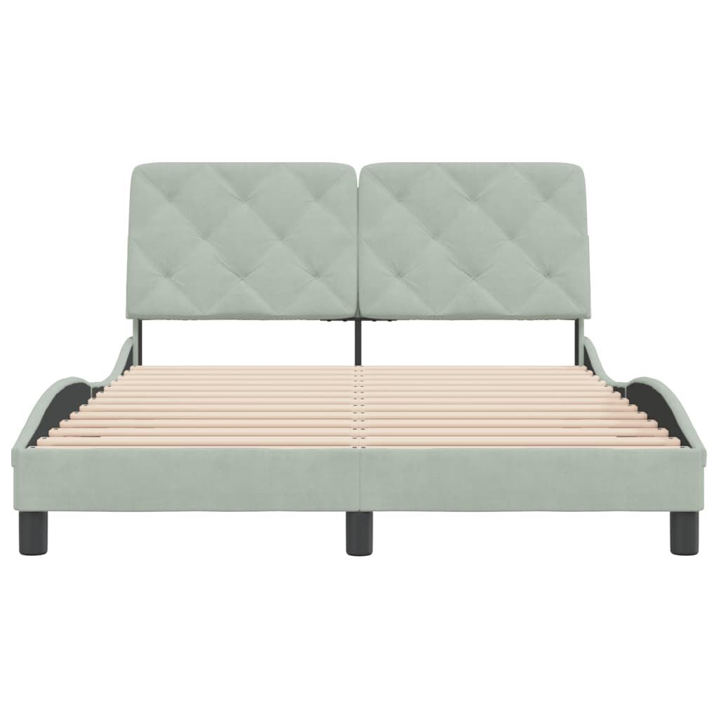 vidaXL Bed Frame without Mattress Light Grey 137x187 cm Double Velvet