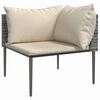 vidaXL Garden Corner Sofas with Cushions 2 pcs Grey Poly Rattan