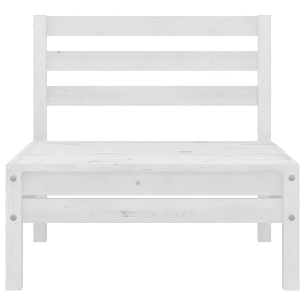 vidaXL 8 Piece Garden Lounge Set White Solid Pinewood