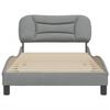 vidaXL Bed Frame without Mattress "Hvar" Light Grey 100x190 cm Fabric