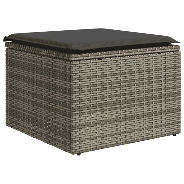 vidaXL 11 Piece Garden Sofa Set with Cushions Grey Poly Rattan