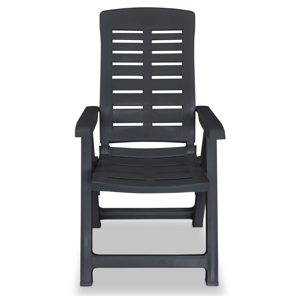 vidaXL Reclining Garden Chairs 4 pcs Plastic Anthracite