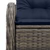 vidaXL Garden Sofa with Cushion Grey 121 x 62 x 69cm Poly Rattan