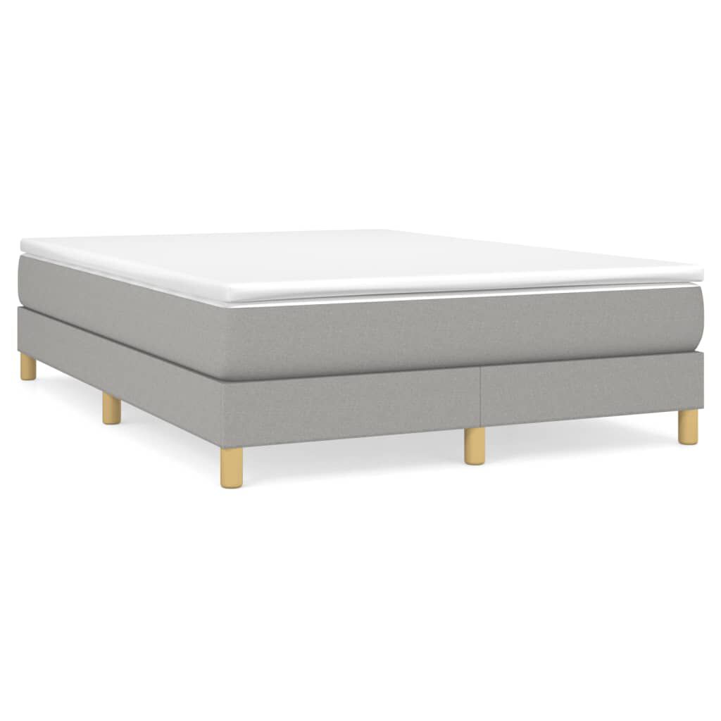 vidaXL Bed Frame without Mattress Light Grey Full Fabric (US Only)