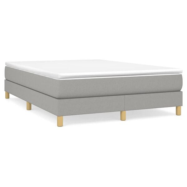 vidaXL Bed Frame without Mattress Light Grey Full Fabric (US Only)