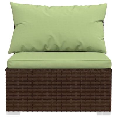 vidaXL 8 Piece Garden Lounge Set with Cushions Poly Rattan Brown