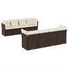 vidaXL 9 Piece Garden Sofa Set with Cushions Brown Poly Rattan