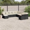 vidaXL 11 Piece Garden Sofa Set with Cushions Black Poly Rattan