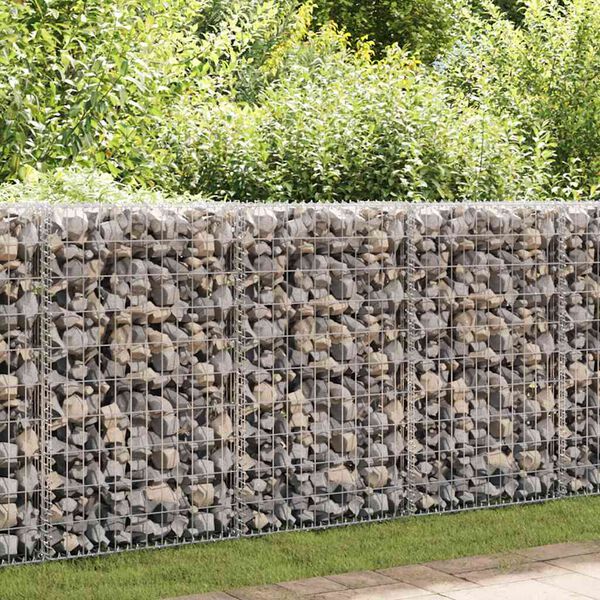 vidaXL Gabion Basket Galvanised Steel 200x30x100 cm