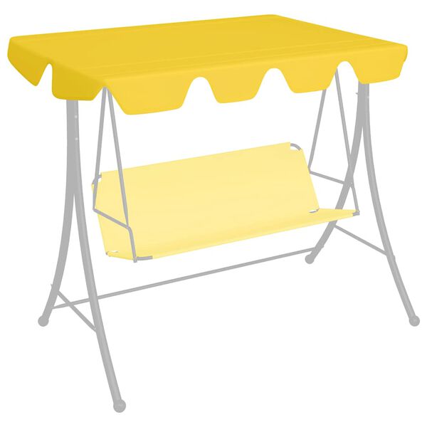 vidaXL Replacement Canopy for Garden Swing Yellow 150/130x105/70 cm