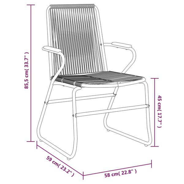 vidaXL Garden Chairs 2 pcs Black 58x59x85.5 cm PVC Rattan