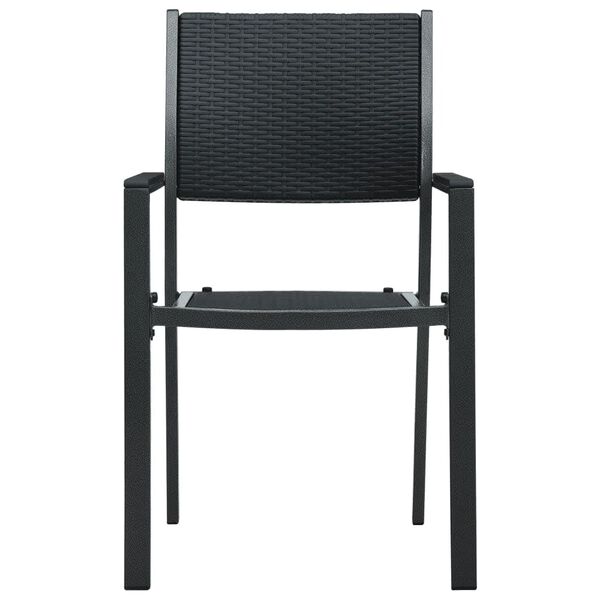 vidaXL 3 Piece Garden Dining Set Black