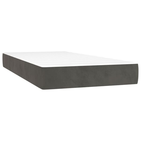 vidaXL Pocket Spring Bed Mattress Dark Grey 100x203x20 cm Twin XL Velvet