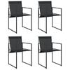 vidaXL Garden Chairs 4 pcs Black Steel and Textilene