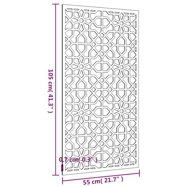 vidaXL Garden Wall Decoration 105x55 cm Corten Steel Moorish Design