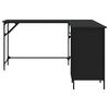 vidaXL Desk Black 141x141x75 cm Engineered Wood