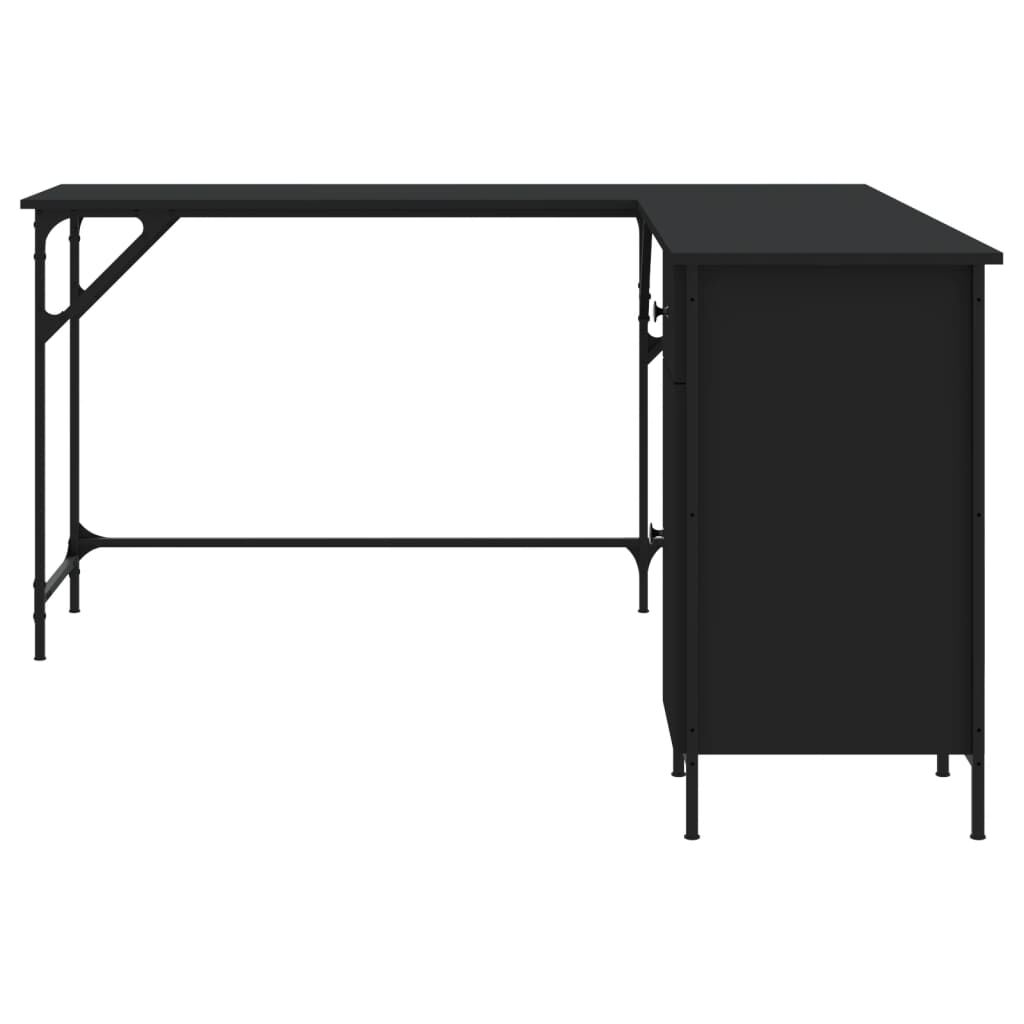 vidaXL Desk Black 141x141x75 cm Engineered Wood
