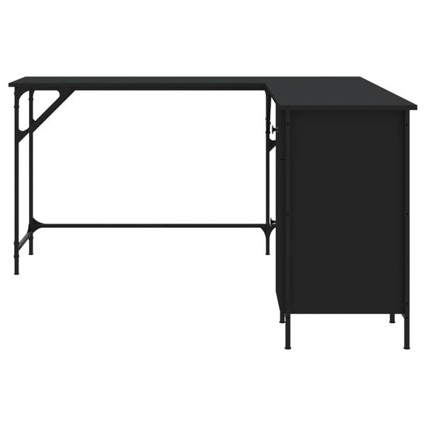 vidaXL Desk Black 141x141x75 cm Engineered Wood