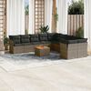 vidaXL 11 Piece Garden Sofa Set with Cushions Grey Poly Rattan