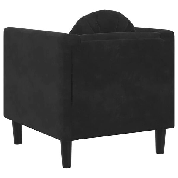 vidaXL Sofa Chair with Cushion Black Velvet