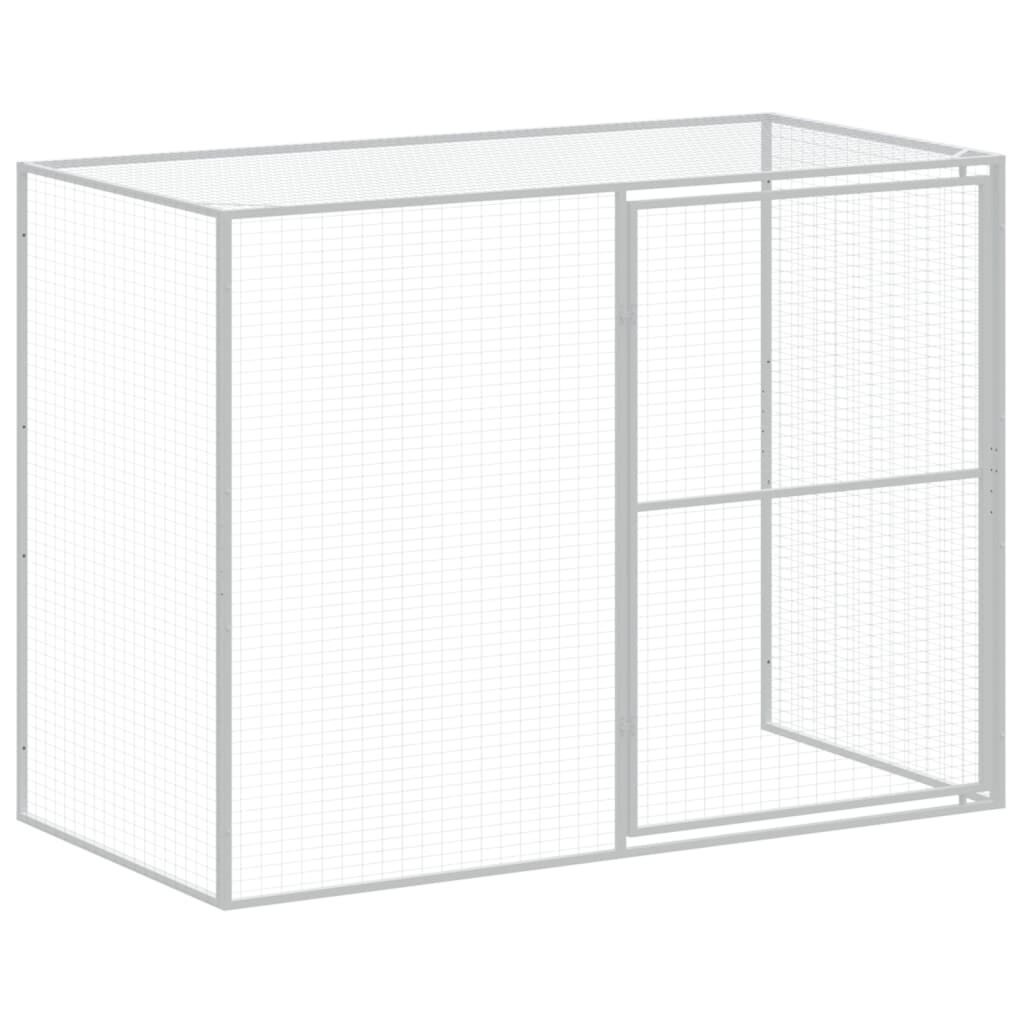 vidaXL Dog House with Run Anthracite 214x253x181 cm Galvanised Steel