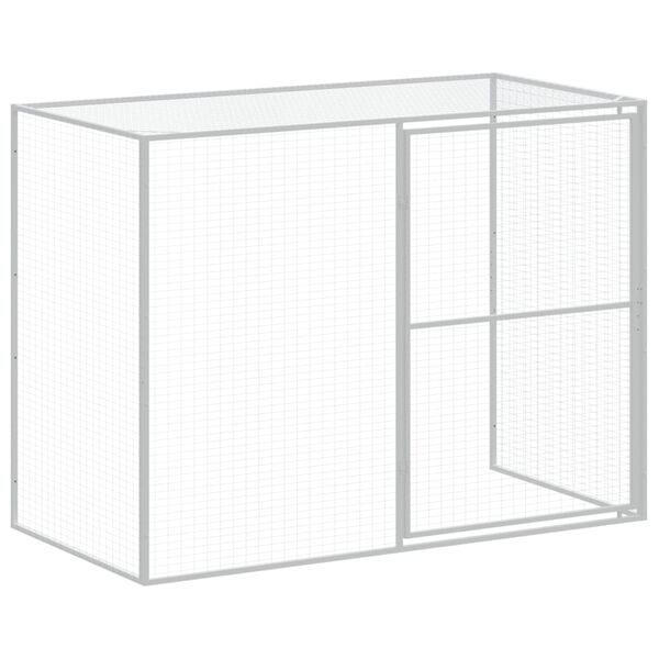 vidaXL Dog House with Run Anthracite 214x253x181 cm Galvanised Steel