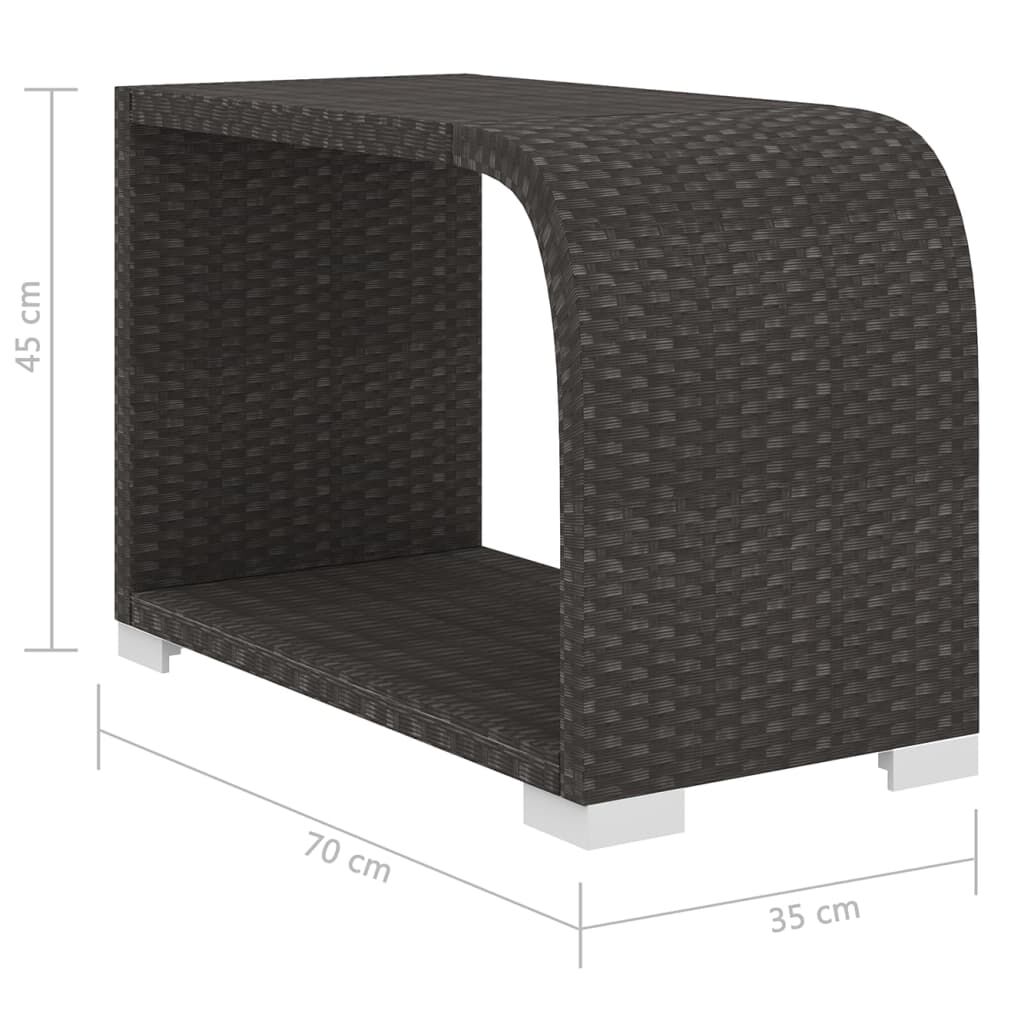 vidaXL 8 Piece Garden Lounge Set with Cushions Poly Rattan Black