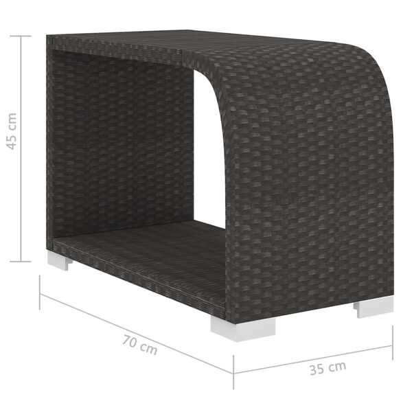 vidaXL 8 Piece Garden Lounge Set with Cushions Poly Rattan Black