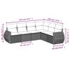 vidaXL 6 Piece Garden Sofa Set with Cushions Black Poly Rattan