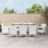 vidaXL 9 Piece Garden Dining Set with Cushions White Poly Rattan