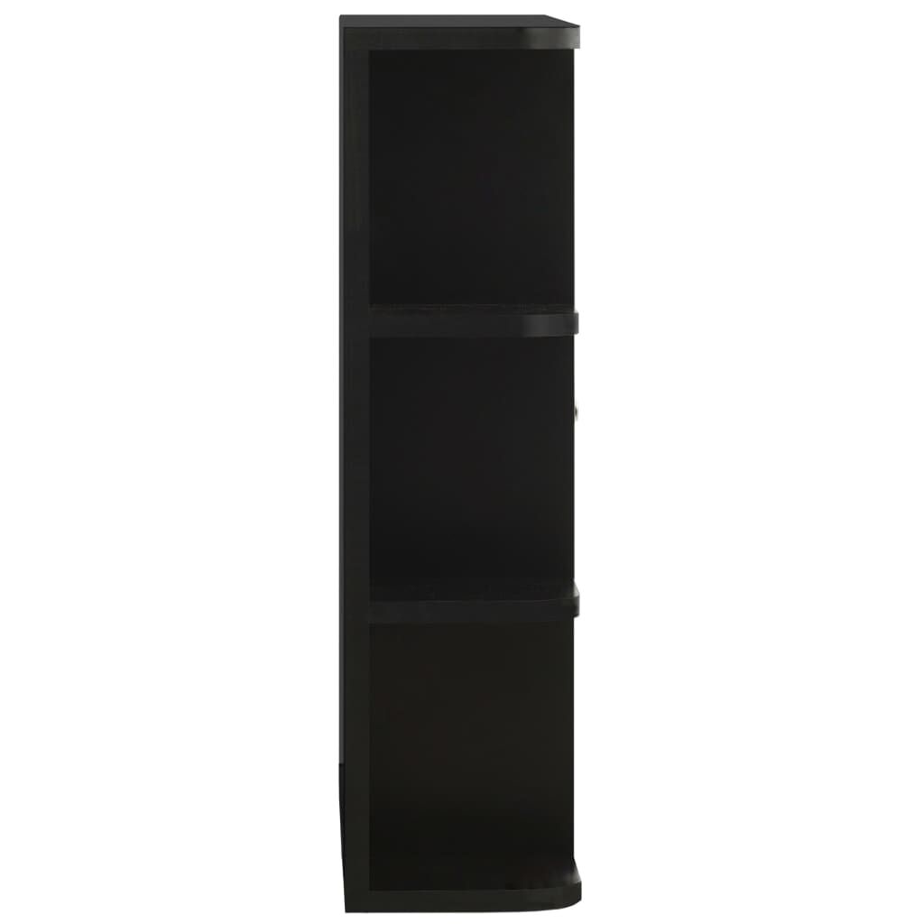 vidaXL Bathroom Mirror Cabinet Black 66x17x63 cm MDF