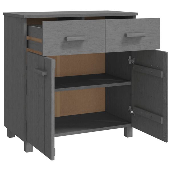 vidaXL Sideboard HAMAR Dark Grey 79x40x80 cm Solid Wood Pine