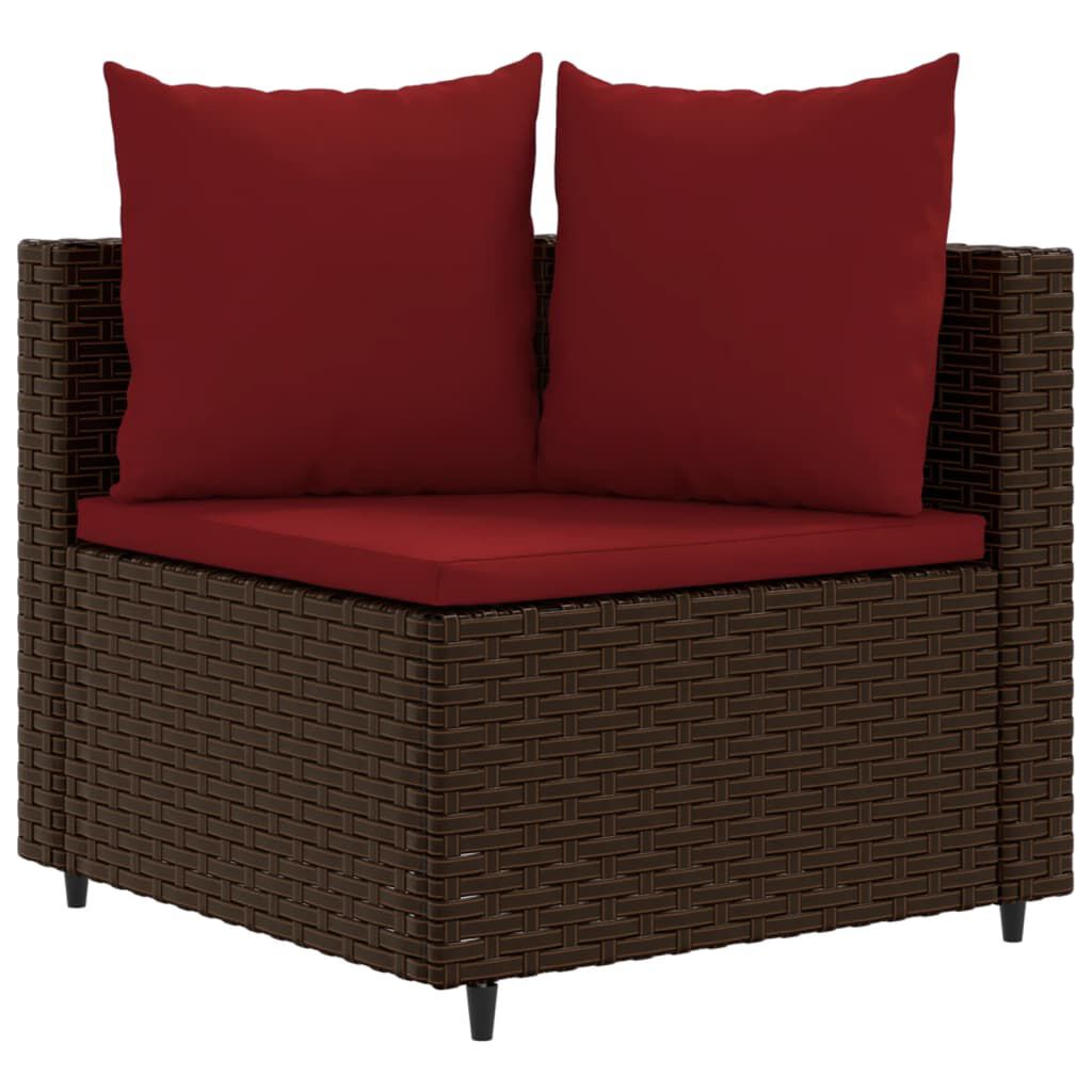 vidaXL 8 Piece Garden Sofa Set with Cushions Brown Poly Rattan